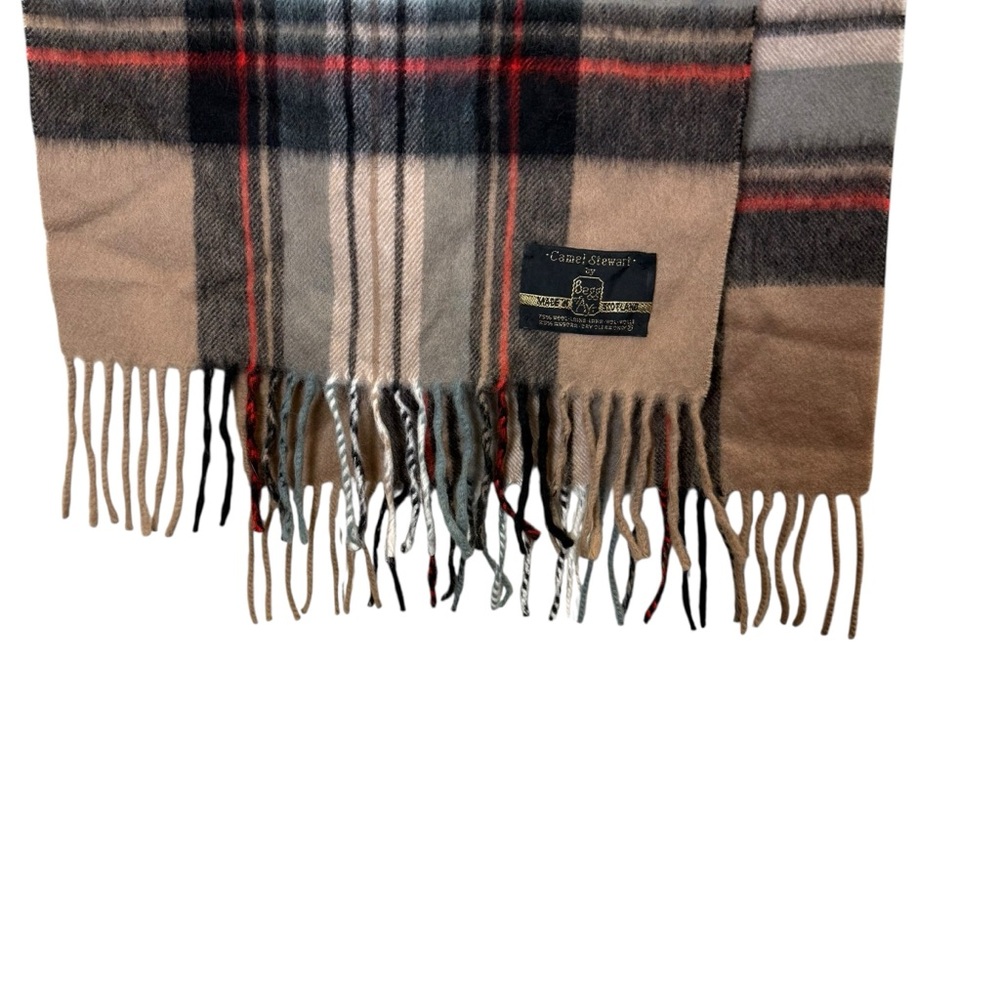 Begg of Ayer Wool and Angora Check Scarf - Picture 4 of 4